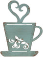 Turquoise Rty Metal Coffee Cup Wall, Kitchen, Restaurant, Coffee Shop Decor! V1258-DP02-E-533