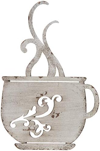 White Metal Rtic Coffee Cup Wall Art Decor for Kitchen Home Restaurant Vintage Cafe Coffee Shop Bar Sign V1258-DP02-E-534