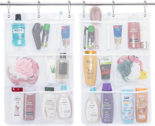 Cruise Essentials Shower Caddy Mt-Have, 7 Pockets Hanging Bathroom Organizer with Quick-Dry Mesh, Portable V1258-DP02-E-538