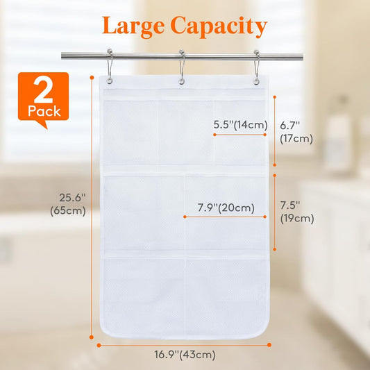 Cruise Essentials Shower Caddy Mt-Have, 7 Pockets Hanging Bathroom Organizer with Quick-Dry Mesh, Portable V1258-DP02-E-538