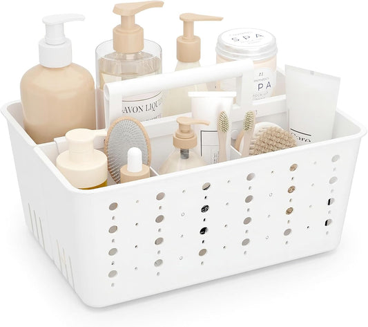 Shower Caddy Portable, Cleaning Supplies Caddy Organizer with Handle and Adjtable Dividers, Plastic Shower V1258-DP02-E-540