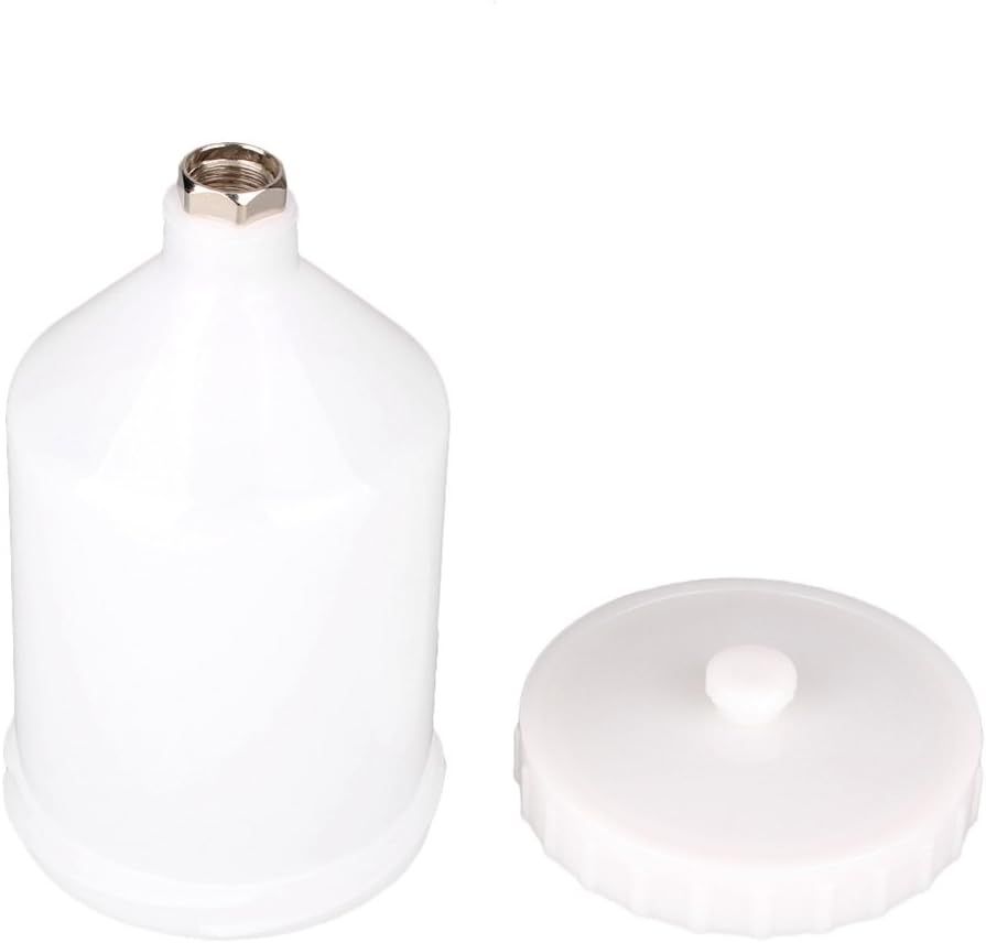 600ml Spray Paint Gun Cup Air Gravity Feed Paint Spray Auto Car Pot Threaded Connector Capacity for Spray Gun V1258-DP02-E-547
