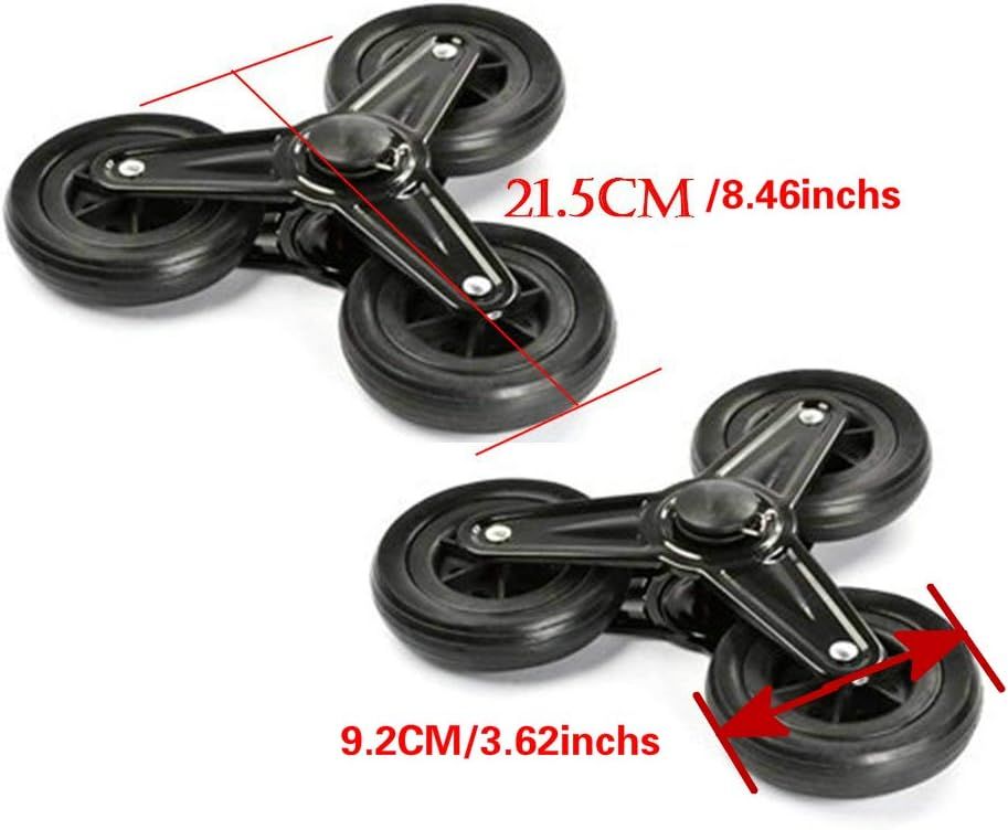 Pair of Replacement Stair Climbing Shopping Cart Wheels for Shopping Laundry Cart V1258-DP02-E-548
