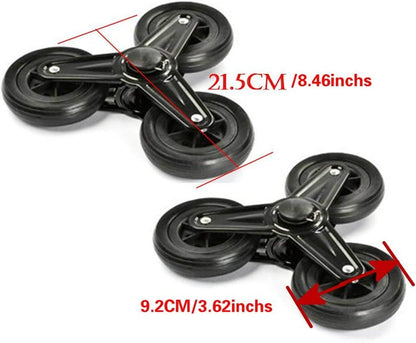 Pair of Replacement Stair Climbing Shopping Cart Wheels for Shopping Laundry Cart V1258-DP02-E-548
