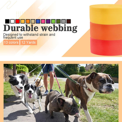CooBigo 12 Yards Webbing 1 Inch Wide Polypropylene Webbing Strap 1" Webbing Strapping for Bags/Lawn V1258-DP02-E-55
