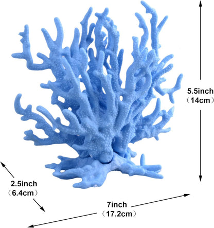 Blue Artificial Aquarium Plant Ornament Decor Plastic Coral Reef Fish Tank Decoration V1258-DP02-E-551
