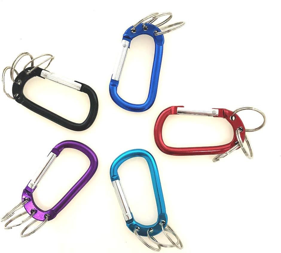 Aluminum D-Shaped Carabiner Buckle With 3 Keychian Clip Spring Carabiner Hook Snap Key Chain V1258-DP02-E-552