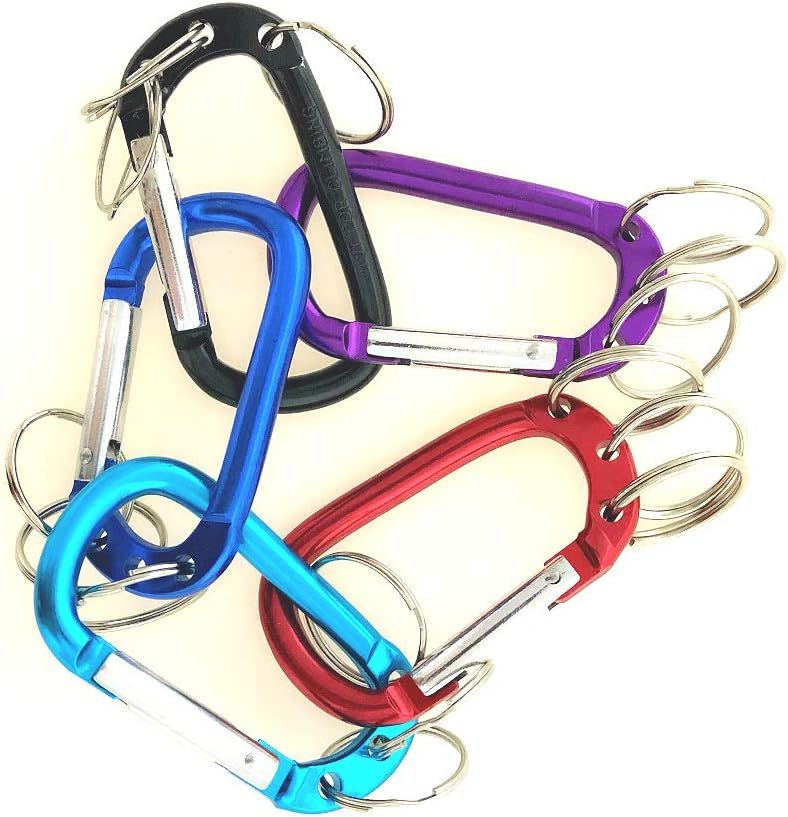 Aluminum D-Shaped Carabiner Buckle With 3 Keychian Clip Spring Carabiner Hook Snap Key Chain V1258-DP02-E-552