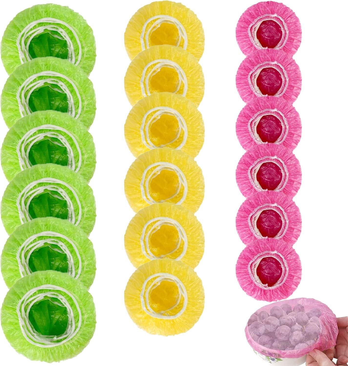 120PCS Reusable Bowl Covers - Elastic Plastic Food Storage Wraps for Kitchen, Baking, Picnics & Family Use, 3 V1258-DP02-E-564