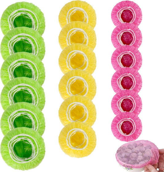 120PCS Reusable Bowl Covers - Elastic Plastic Food Storage Wraps for Kitchen, Baking, Picnics & Family Use, 3 V1258-DP02-E-564