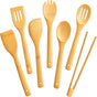7-Piece Bamboo Kitchen Utensils Set, Wooden Spoons & Spatulas for Nonstick Cookware, Lightweight V1258-DP02-E-568
