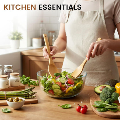 7-Piece Bamboo Kitchen Utensils Set, Wooden Spoons & Spatulas for Nonstick Cookware, Lightweight V1258-DP02-E-568