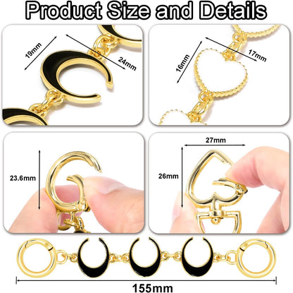 2PCS Purse Extender Chain Bag Chain Extender Gold Purse Chains for Crossbody V1258-DP02-E-57