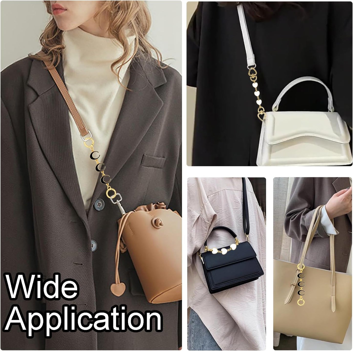 2PCS Purse Extender Chain Bag Chain Extender Gold Purse Chains for Crossbody V1258-DP02-E-57