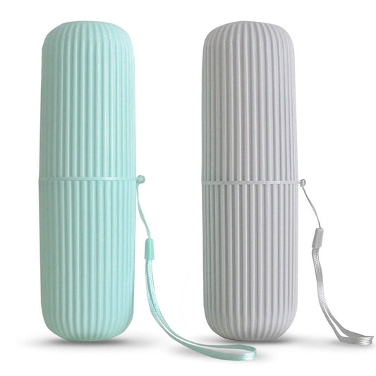 2Pcs Travel Toothbrush Holder, Portable Toothbrush Case for Traveling, Camping, Business Trip and School, V1258-DP02-E-578