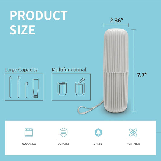 2Pcs Travel Toothbrush Holder, Portable Toothbrush Case for Traveling, Camping, Business Trip and School, V1258-DP02-E-578