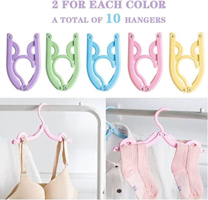 10 Pcs Travel Hangers Cruise Ship Essentials Accessories Portable Folding Clothes Hanger Foldable Drying Rack V1258-DP02-E-579