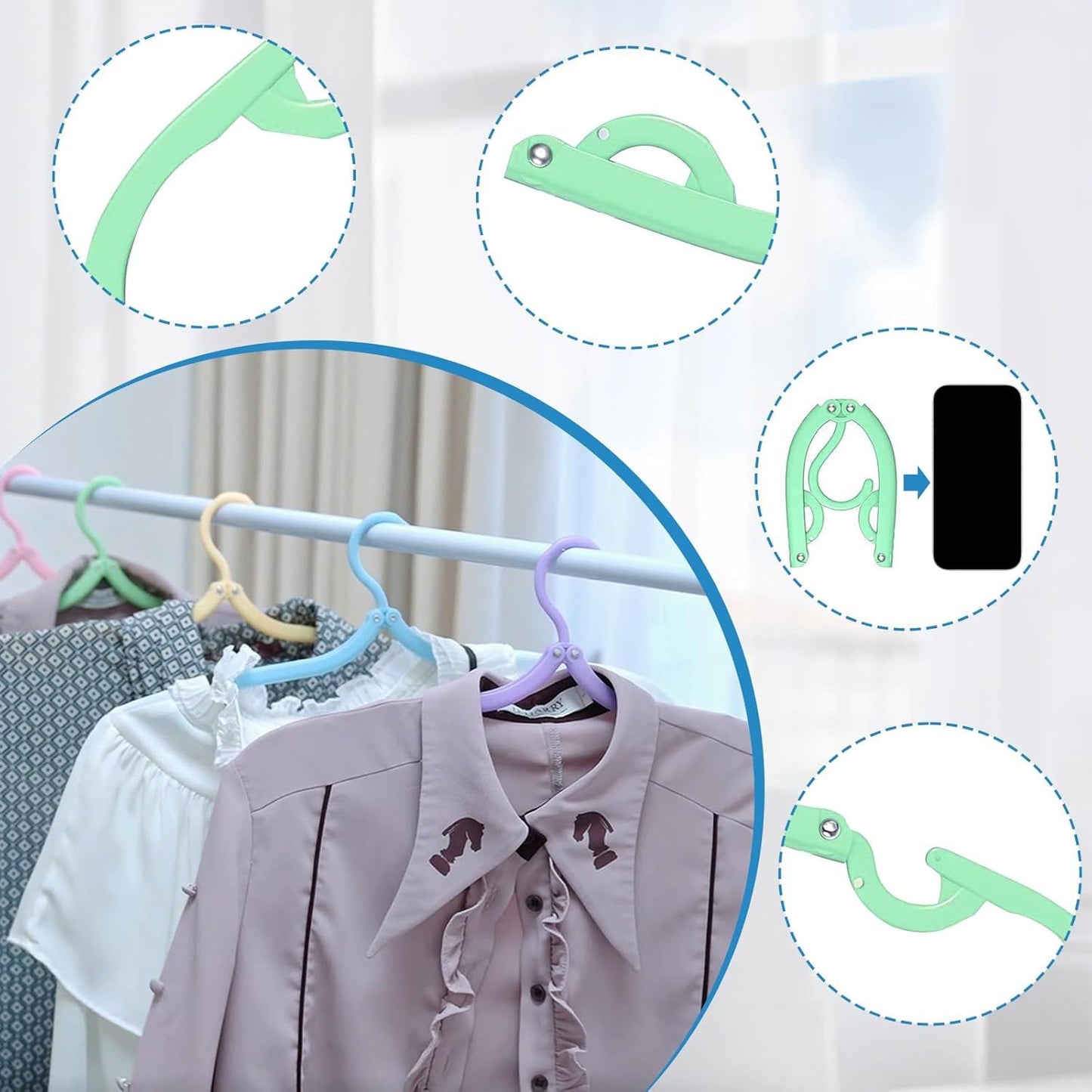 10 Pcs Travel Hangers Cruise Ship Essentials Accessories Portable Folding Clothes Hanger Foldable Drying Rack V1258-DP02-E-579