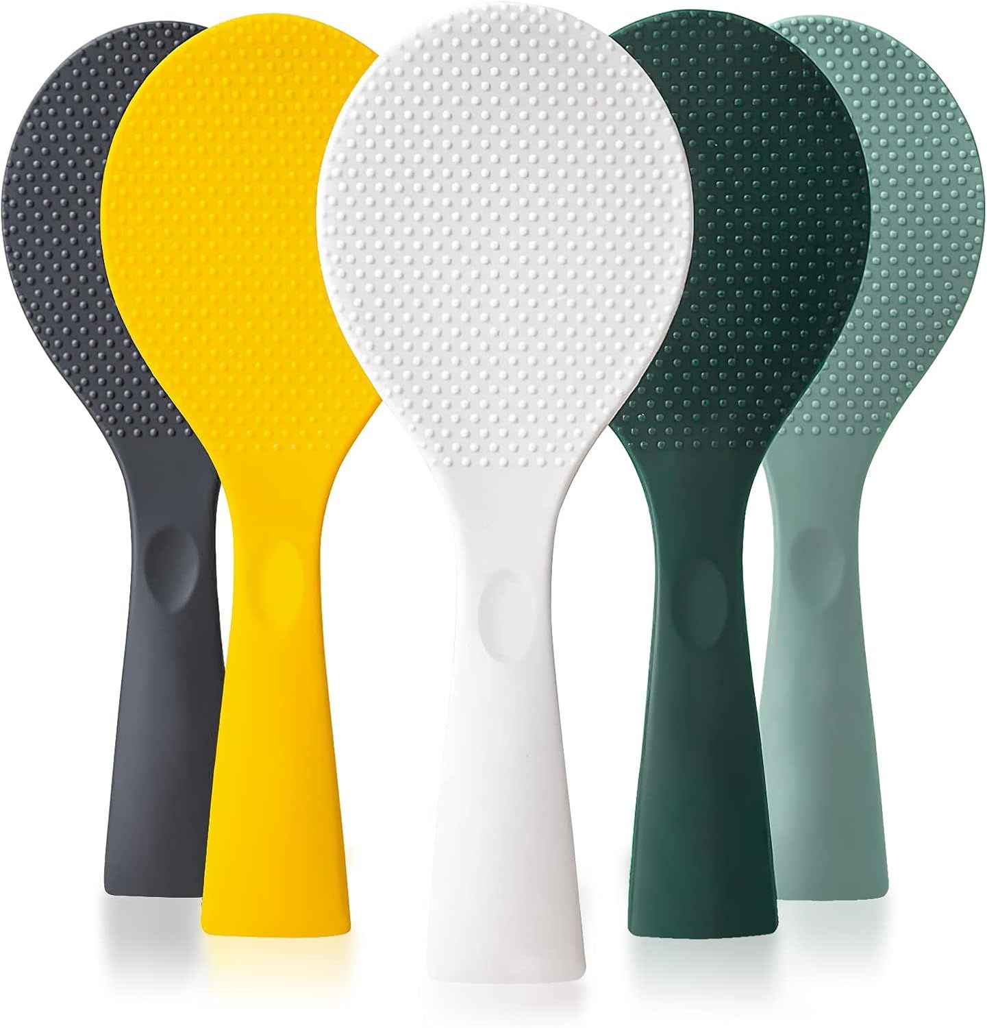 Silicone Standing Rice Spatula with Non-Stick Paddle, Heat Resistant Rice Cooker Spoon, Serving Spoon for V1258-DP02-E-581