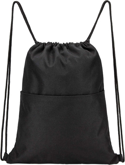 Drawstring Backpack Water Resistant String Bag Sports Sackpack Gym Sack with Side Pocket for Men Women V1258-DP02-E-583