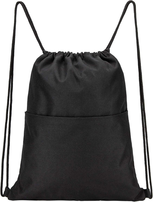 Drawstring Backpack Water Resistant String Bag Sports Sackpack Gym Sack with Side Pocket for Men Women V1258-DP02-E-583