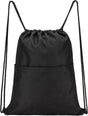 Drawstring Backpack Water Resistant String Bag Sports Sackpack Gym Sack with Side Pocket for Men Women V1258-DP02-E-583