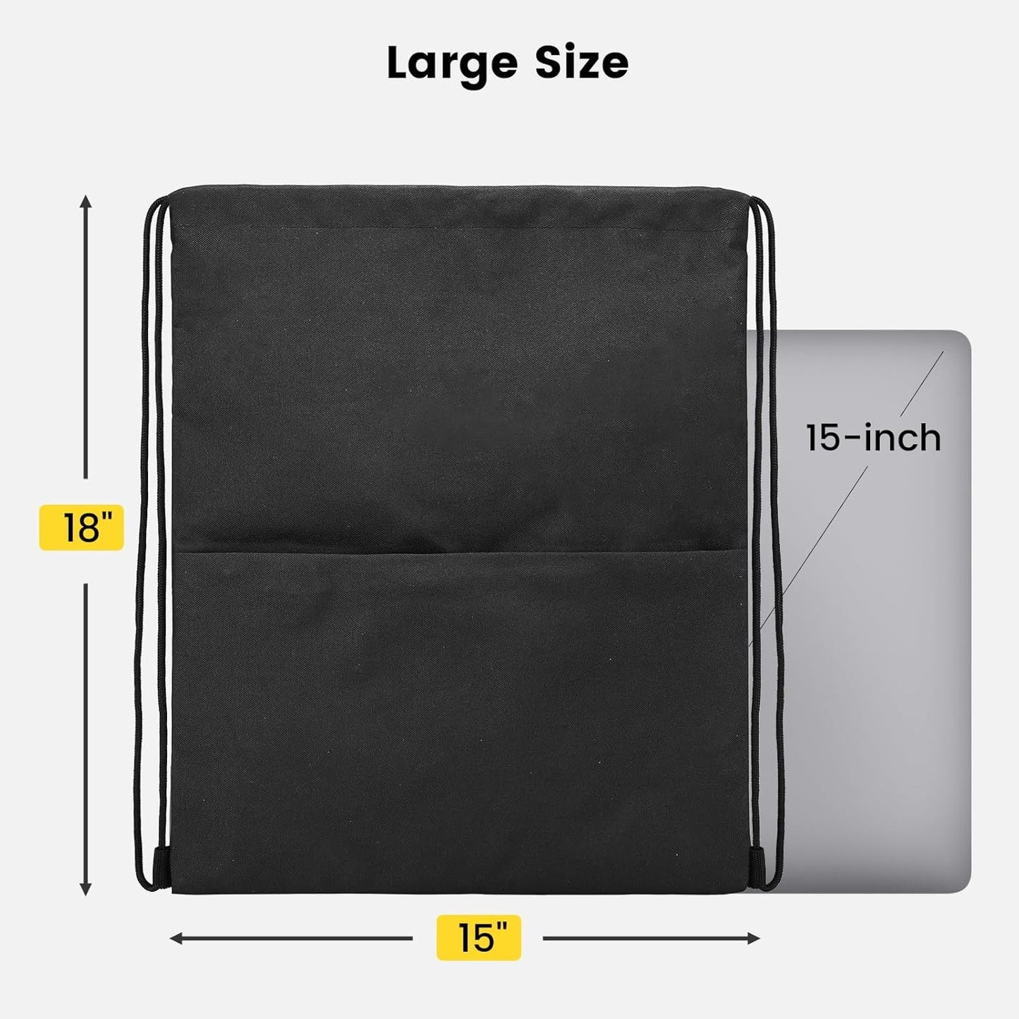 Drawstring Backpack Water Resistant String Bag Sports Sackpack Gym Sack with Side Pocket for Men Women V1258-DP02-E-583