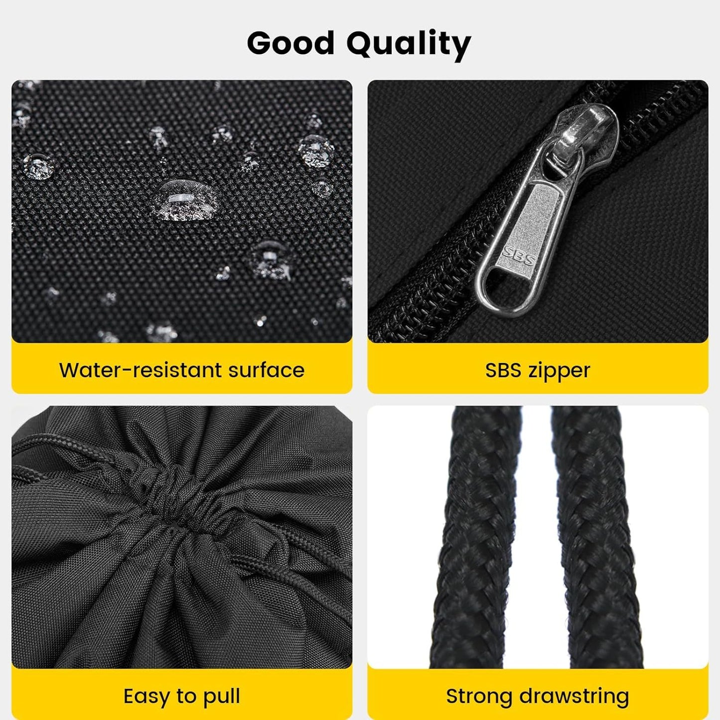 Drawstring Backpack Water Resistant String Bag Sports Sackpack Gym Sack with Side Pocket for Men Women V1258-DP02-E-583