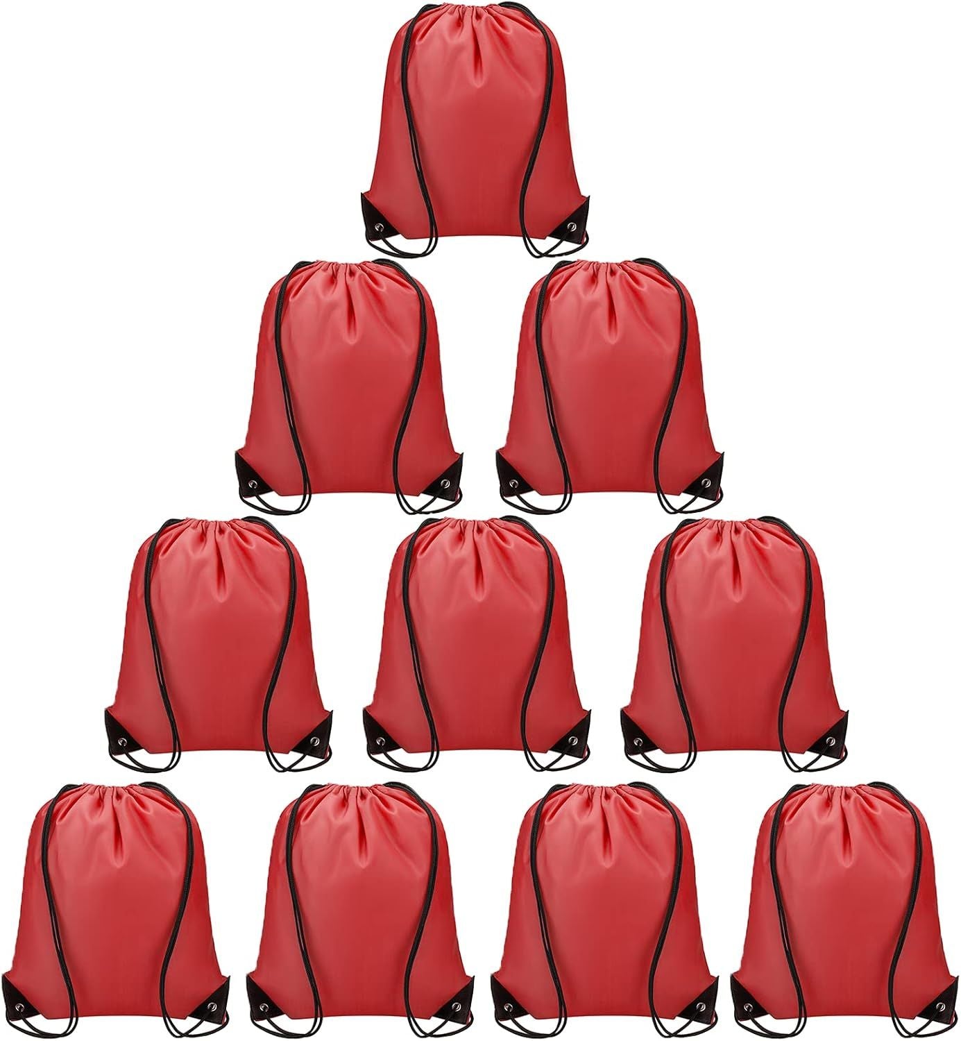 Drawstring Backpacks Bulk 10 Pieces String Bags Customized Bags for Party Gym Sport Trip - Red V1258-DP02-E-584