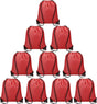 Drawstring Backpacks Bulk 10 Pieces String Bags Customized Bags for Party Gym Sport Trip - Red V1258-DP02-E-584