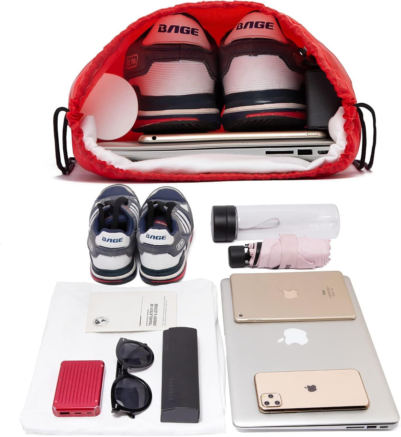 Drawstring Backpacks Bulk 10 Pieces String Bags Customized Bags for Party Gym Sport Trip - Red V1258-DP02-E-584