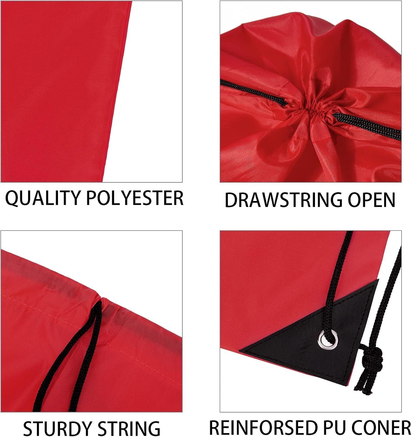 Drawstring Backpacks Bulk 10 Pieces String Bags Customized Bags for Party Gym Sport Trip - Red V1258-DP02-E-584