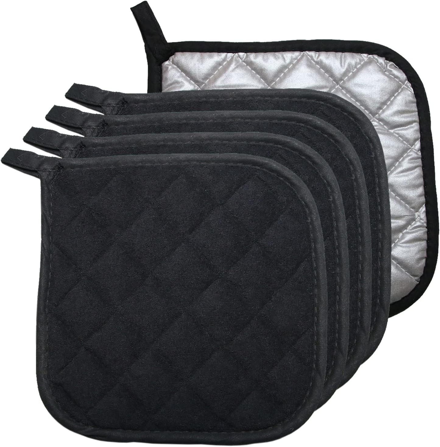 5 PCS Pot Holders for Kitchen, Cotton Potholers with Great Heat Resistance, Hot Pads, Trivets for Cooking and V1258-DP02-E-589