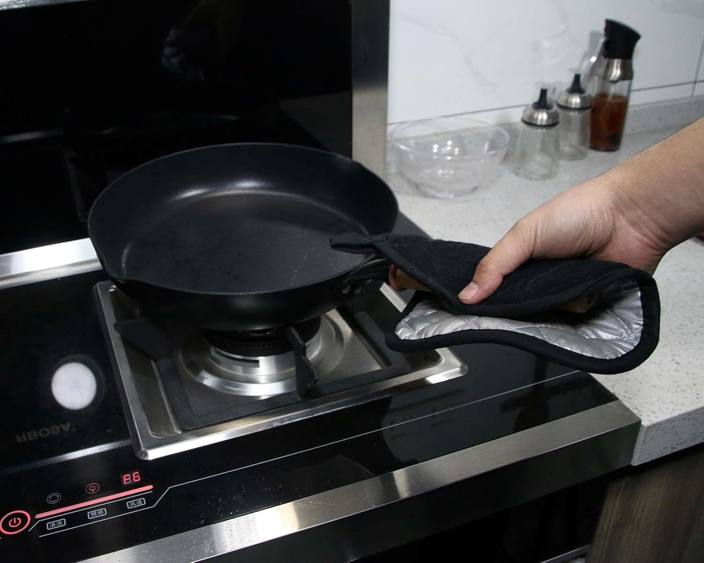 5 PCS Pot Holders for Kitchen, Cotton Potholers with Great Heat Resistance, Hot Pads, Trivets for Cooking and V1258-DP02-E-589