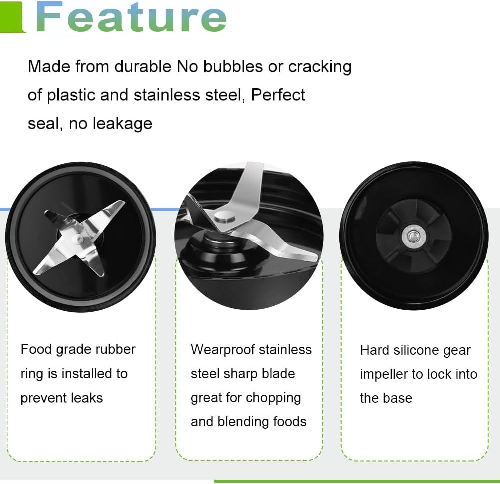 Replacement Cross Blade + 16oz Cup Set for Magic Bullet, Replacement Parts compatible with 250 W Magic Bullet V1258-DP02-E-597