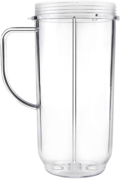 QT Tall 22oz Replacement Part Cup Mug with handle compatible with 250w Magic Bullet On-The-Go Mug V1258-DP02-E-598