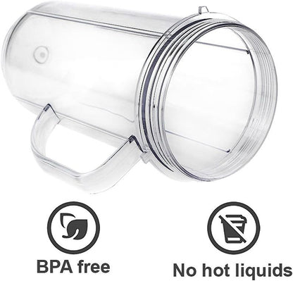 QT Tall 22oz Replacement Part Cup Mug with handle compatible with 250w Magic Bullet On-The-Go Mug V1258-DP02-E-598