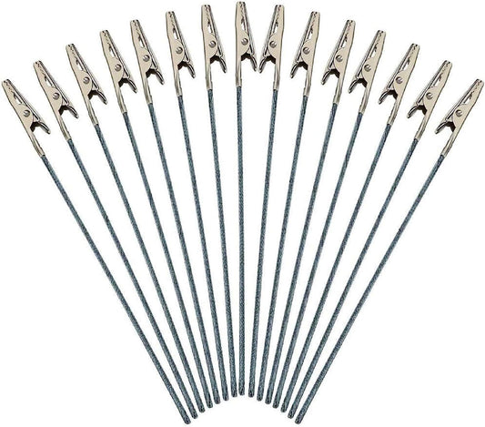 50Pcs Metal Wire Alligator Clamp Long-Tailed Alligator Iron Clip Clasp for DIY Card Clip Holder 6 inch (150mm) V1258-DP02-E-601