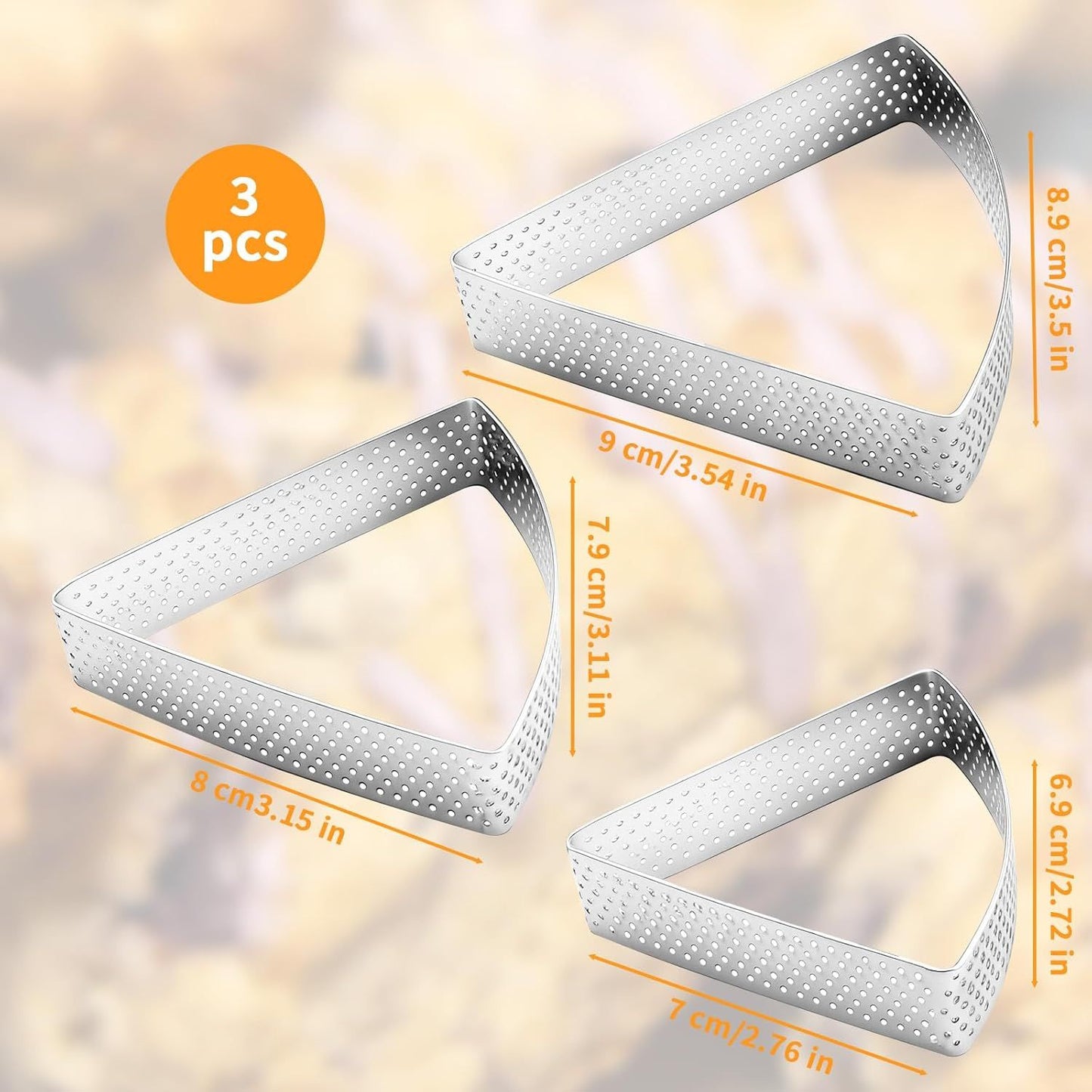 3PCS Triangle Scone Cutter, Scone Cutters For Baking Triangle, Triangles Cookie Cutter For Scones, V1258-DP02-E-607