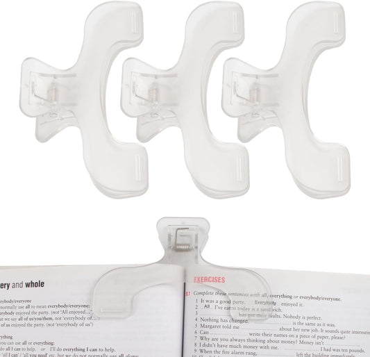 3PCS Clear Transparent Book Clip, Book Page Holder Clips for Books Office, Book Page Holder Bookmark for Home V1258-DP02-E-608