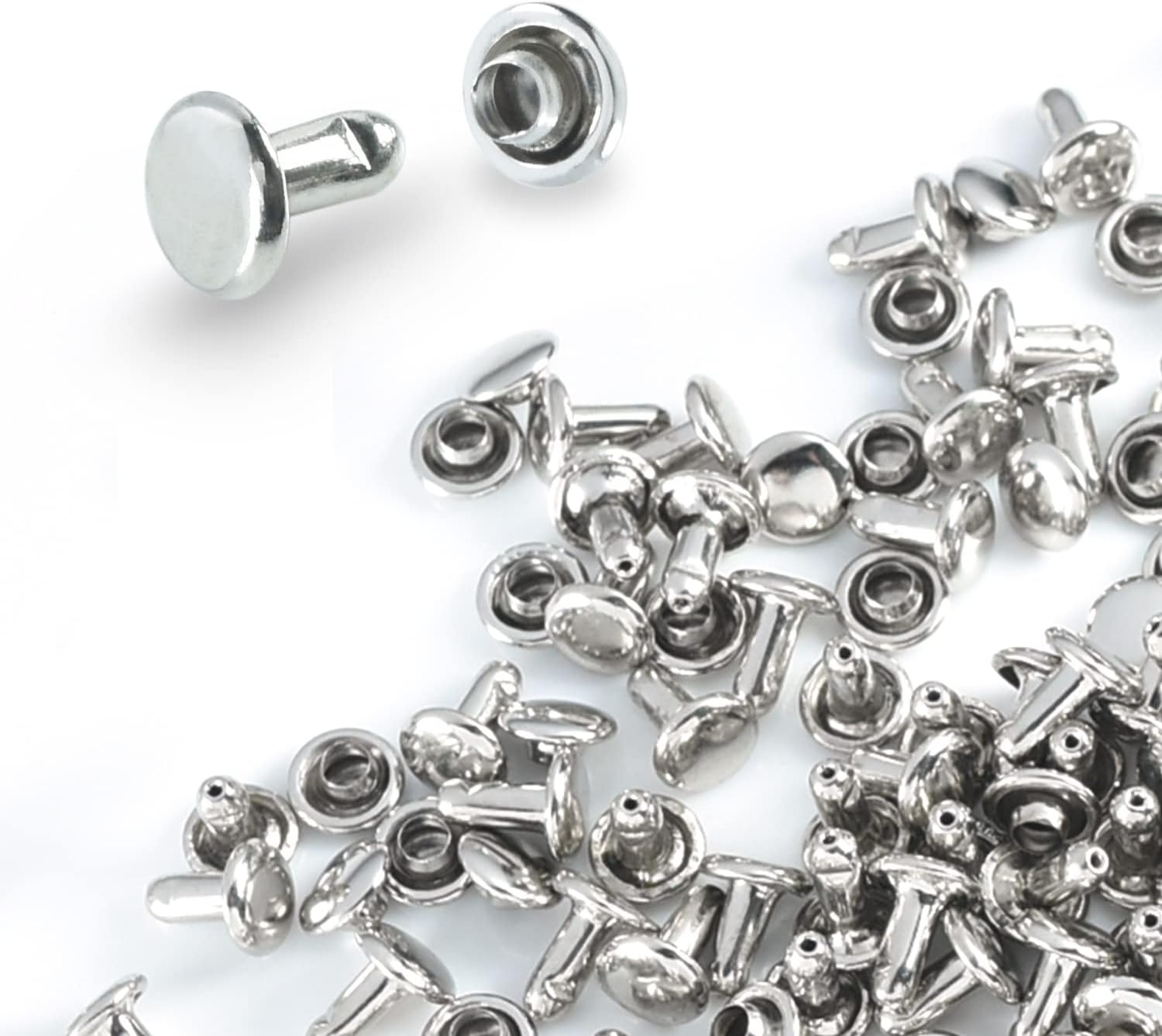 200Sets 6mm Leather Rivets + 7pcs Rivets Setting Tools for Install Leather Bag Belt Shoe Boot Hats Pet Collar V1258-DP02-E-61
