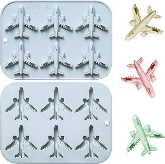 Airplane Fondant Silicone Mold, 3D Airplane Ice Cube Tray, Aircraft Silicone Chocolate Candy Mold, Airplane V1258-DP02-E-610
