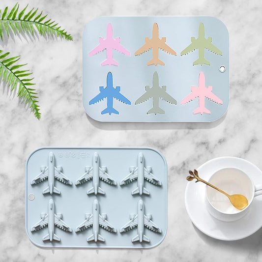 Airplane Fondant Silicone Mold, 3D Airplane Ice Cube Tray, Aircraft Silicone Chocolate Candy Mold, Airplane V1258-DP02-E-610
