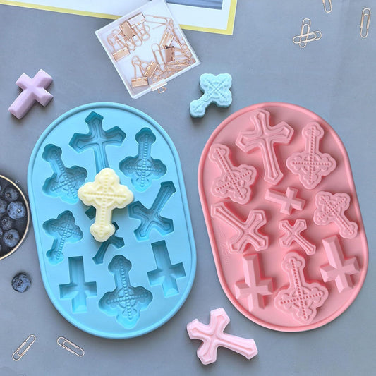 Silicone Cross Molds for Chocolate, 2-Pack Silicone Cross Candy Molds, Food-Grade Cross Cake Mold, Non-Stick V1258-DP02-E-611