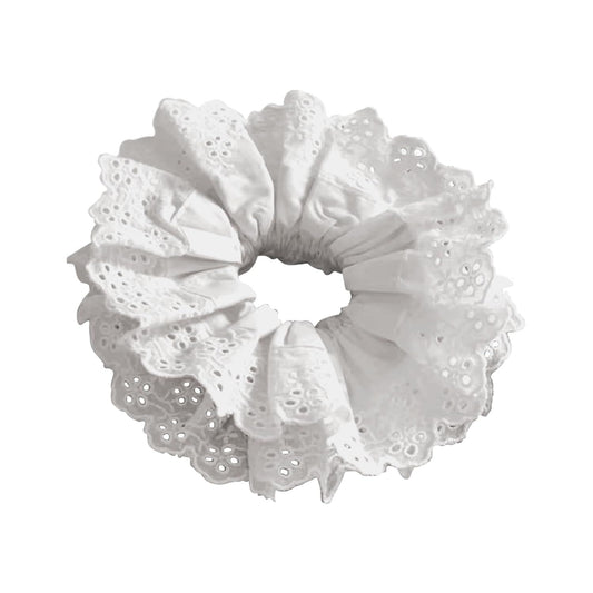 White Scrunchie, Extra Large Lace Scrunchies for Women, 7 Inch Oversized Scrunchie, Satin Big Scrunchies V1258-DP02-E-612