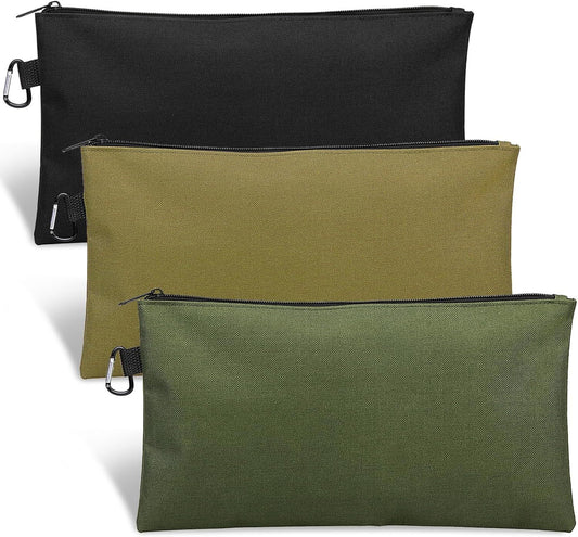 3 Pack Tool Bag Zipper Pouch, Premium Tool Pouch, Utility Multipurpose Storage Organizer Tool Pouches with V1258-DP02-E-614