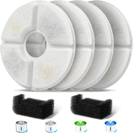 Filters Replacements for Flower Automatic Pet Fountains, Cat Water Fountain Replacement Parts and Dog Water V1258-DP02-E-62