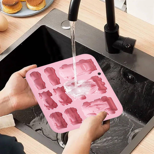 Race Car Silicone Mold,Silicone Car Chocolate Mold,9 Cavity 3D Sports Car DIY Silicone Baking Tool for Cake V1258-DP02-E-621