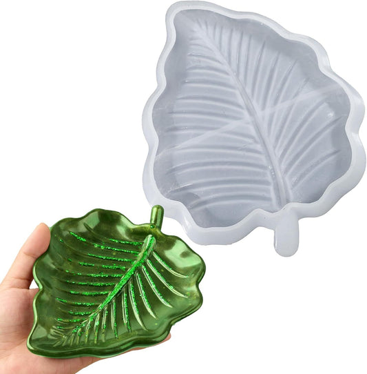 Leaf Silicone Molds for Resin, Large Tray Mold for Epoxy Resin, 3D Leaf Jewelry Plate, Concrete, Plaster, and V1258-DP02-E-623