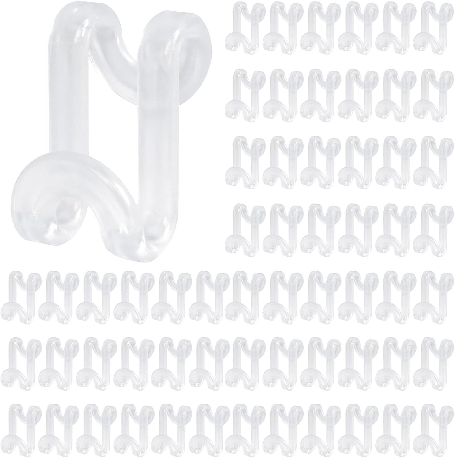 Hanger Hooks Space Saving, 60PCS Clothes Hanger Connector Hooks Closet Space Savers for Hanging Clothes, Clear V1258-DP02-E-632
